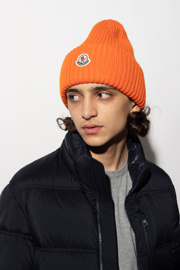 Orange moncler hat on sale